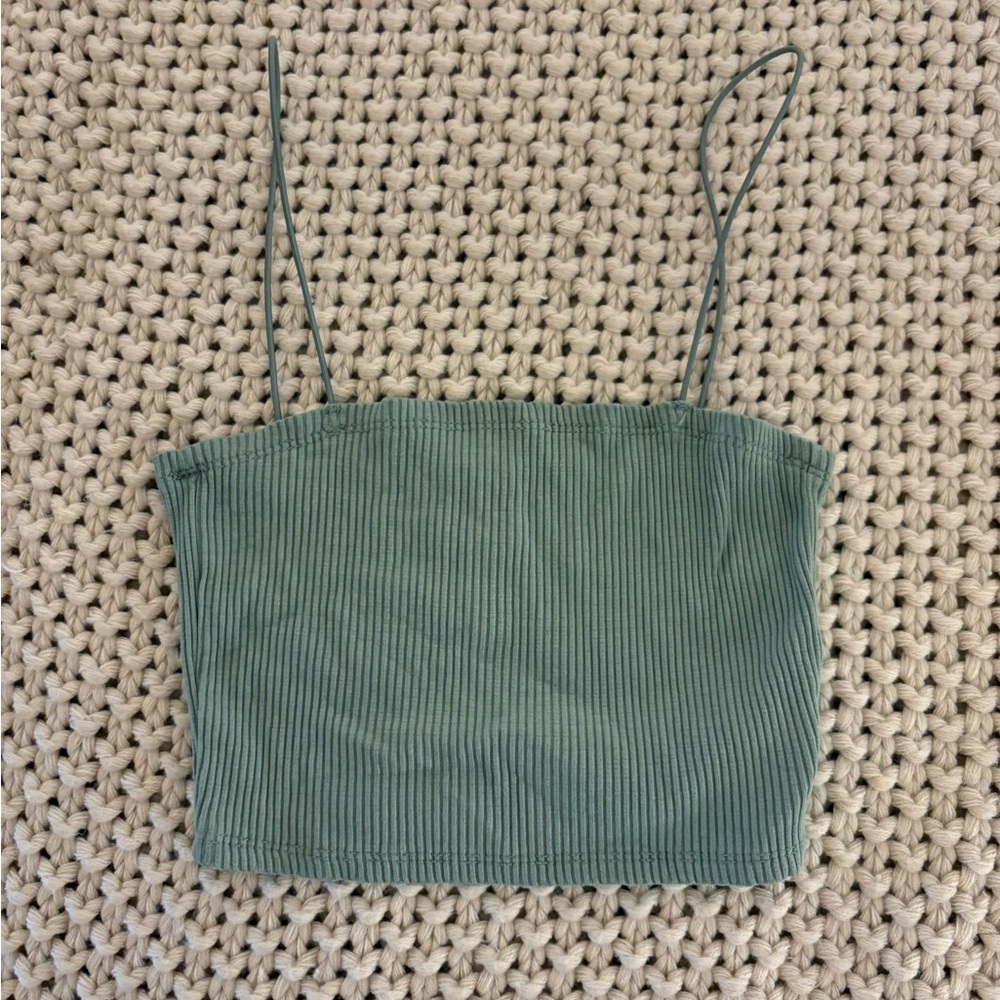 H&M Ribbed Sage Camisole